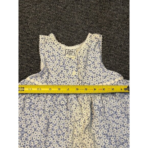 VTG Little Lass Girls 4T 2-Pcs Matching Outfit Baby Blue 90's Floral Lace Retro - Picture 12 of 13